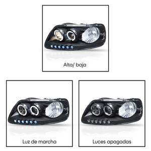Faros F150/LOBO 97-08 c/lupa ojo ángel Performance