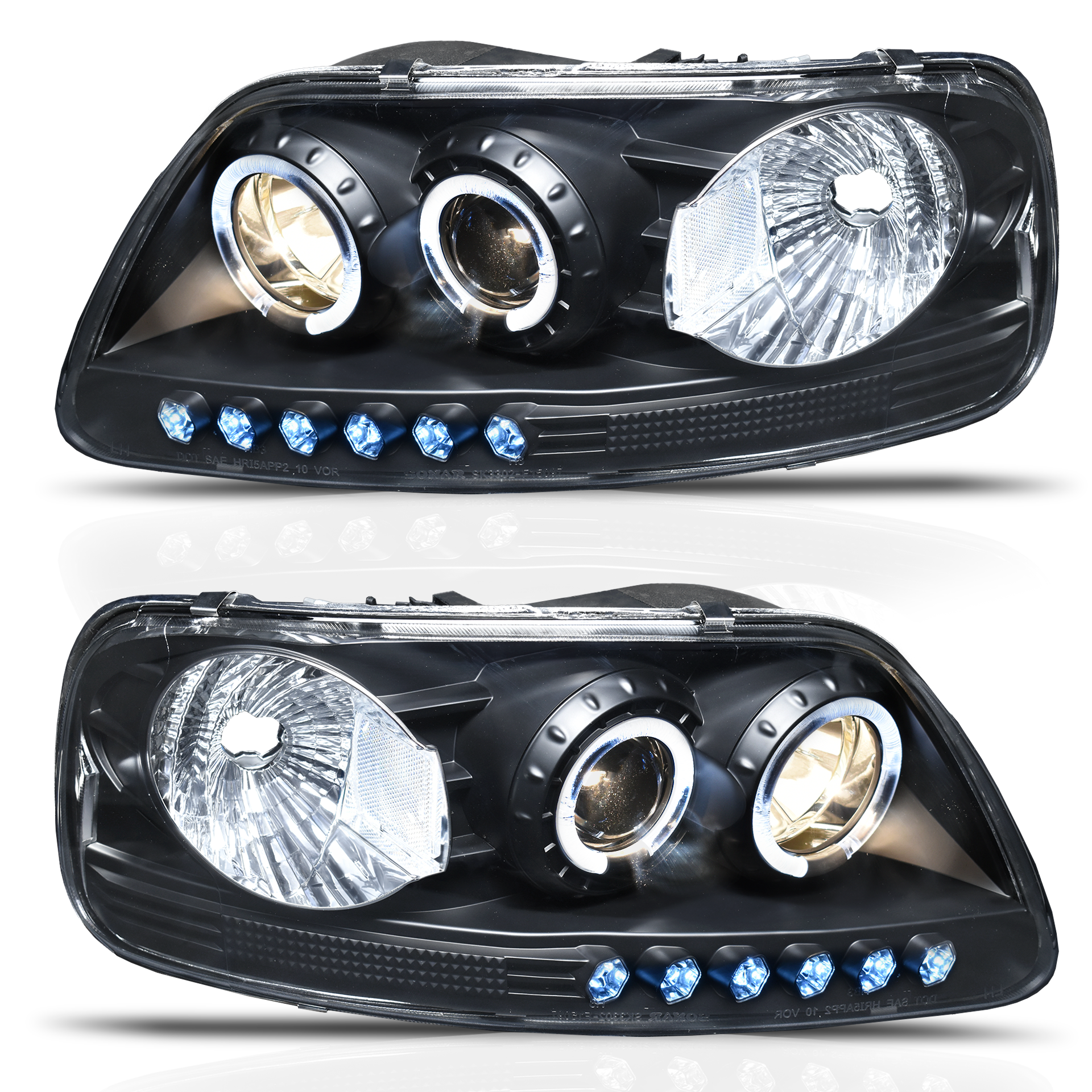Faros F150/LOBO 97-08 c/lupa ojo ángel Performance