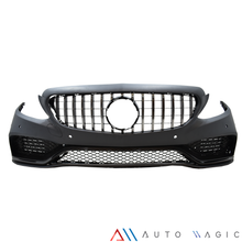 Load image into Gallery viewer, Defensa delantera Mercedes AMG clase C 15-20 completa con accesorios