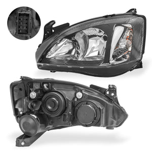 Faro Corsa Tornado 03-08 liso negro izquierdo