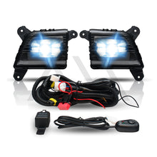 Cargar imagen en el visor de la galería, Kit de faros antiniebla Silverado 19-20 Rst/Ltz/Trail Boss/High Country Negros con interruptor de arnés de cableado Universal LED