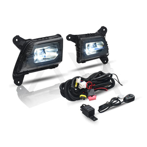 Kit de faros antiniebla Silverado 19-20 Rst/Ltz/Trail Boss/High Country Negros con interruptor de arnés de cableado Universal LED
