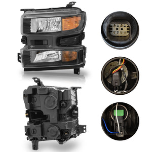 Faro Silverado cheyenne 19-22 negro izquierdo