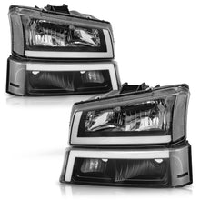 Load image into Gallery viewer, Faros Cheyenne Silverado 03-06 negros c/luz de dia LED performance