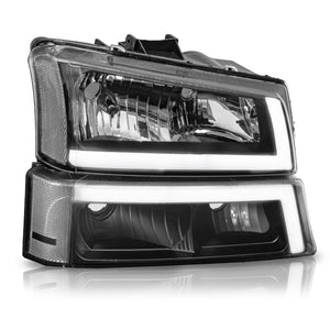 Faros Cheyenne Silverado 03-06 negros c/luz de dia LED performance