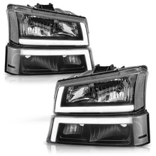 Load image into Gallery viewer, Faros Cheyenne Silverado 03-06 negros c/luz de dia LED performance