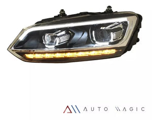 Faros Vento Polo 14-22 doble lupa, DRL direccionales LED secuenciales, H7 sin focos Performance