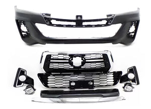 Defensa Hilux 16-23 conversion Rocco con faros LED, rejillas parrilla