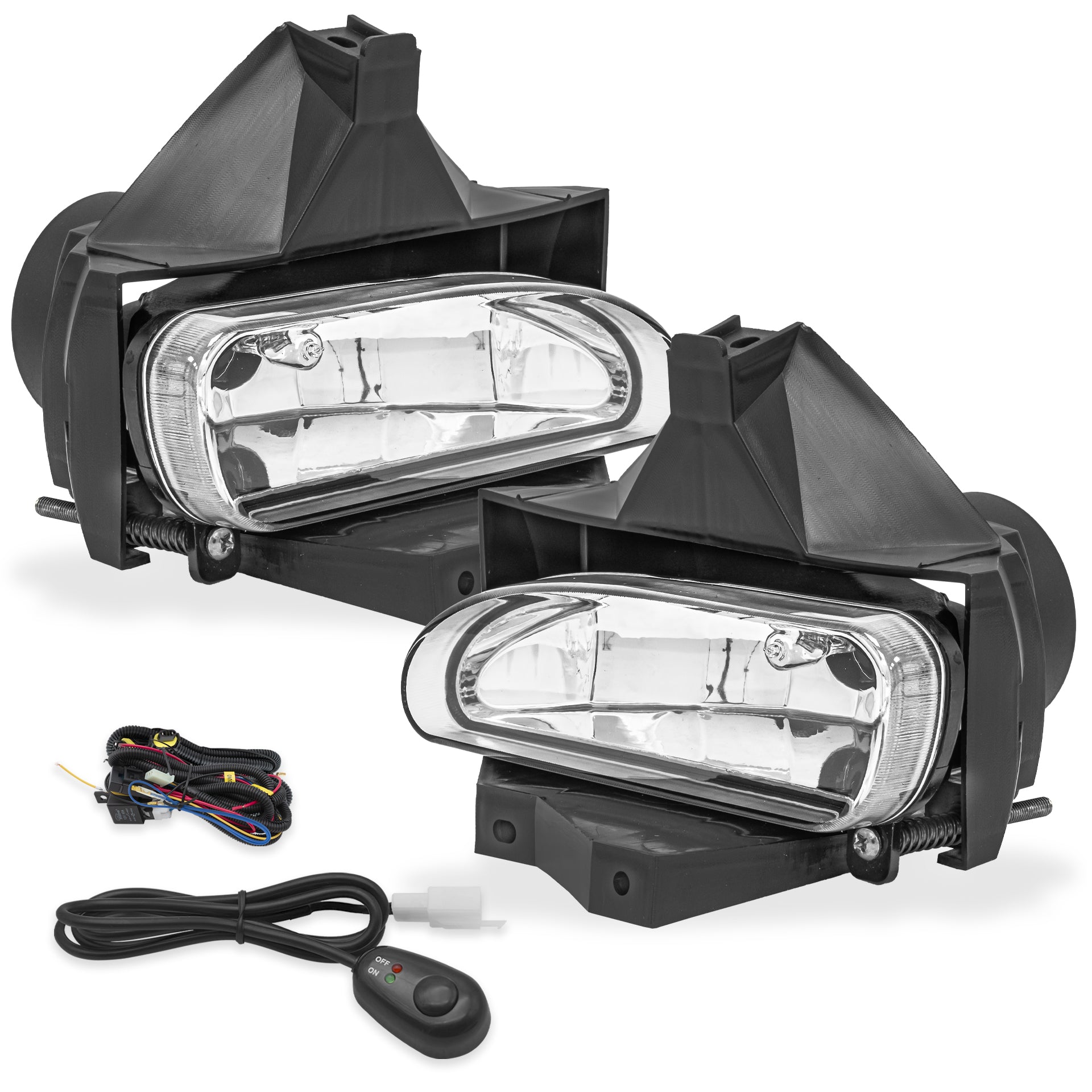 Kit faros de niebla Mustang 99-03 c/arnes switch Universal y focos 899