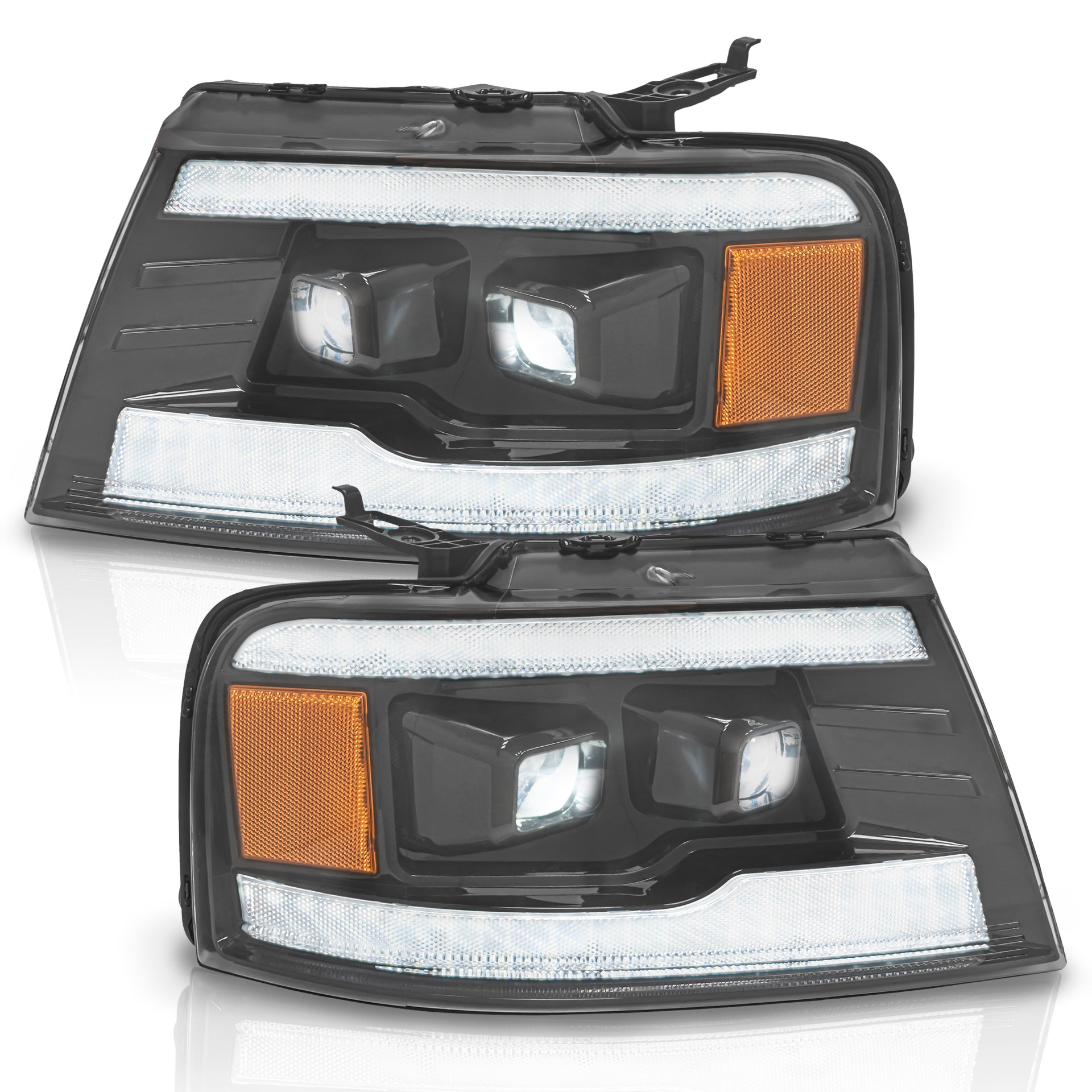 Faros Lobo F150 04-08 LED doble lupa Jgo.