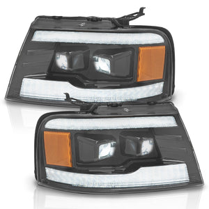 Faros Lobo F150 04-08 LED doble lupa Jgo.
