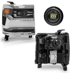 Faro Silverado cheyenne 16-18 Full led c/luz de dia, c/led cromo derecho