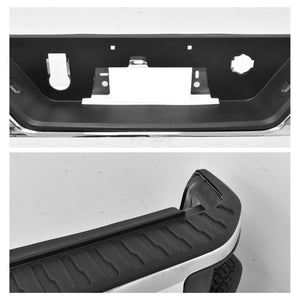 Defensa trasera Silverado cheyenne 19-22 c/sensor p/2 escapes completa c/sportes cromo