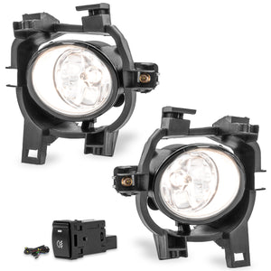 Kit Faros de niebla Np300 Frontier 17-20 con filo cromo, cables, interruptor oem y focos H11