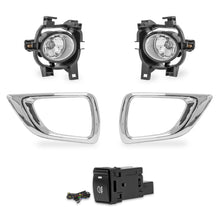 Cargar imagen en el visor de la galería, Kit Faros de niebla Np300 Frontier 17-20 con filo cromo, cables, interruptor oem y focos H11