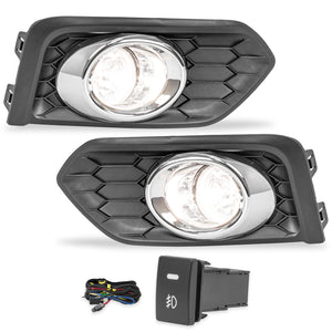 Kit faros de niebla City 18-20 filo cromo c/arnes switch oem y focos H11