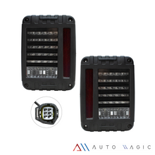 Cargar imagen en el visor de la galería, Calaveras Jeep Wrangler 07-18 LED negras de alto rendimiento