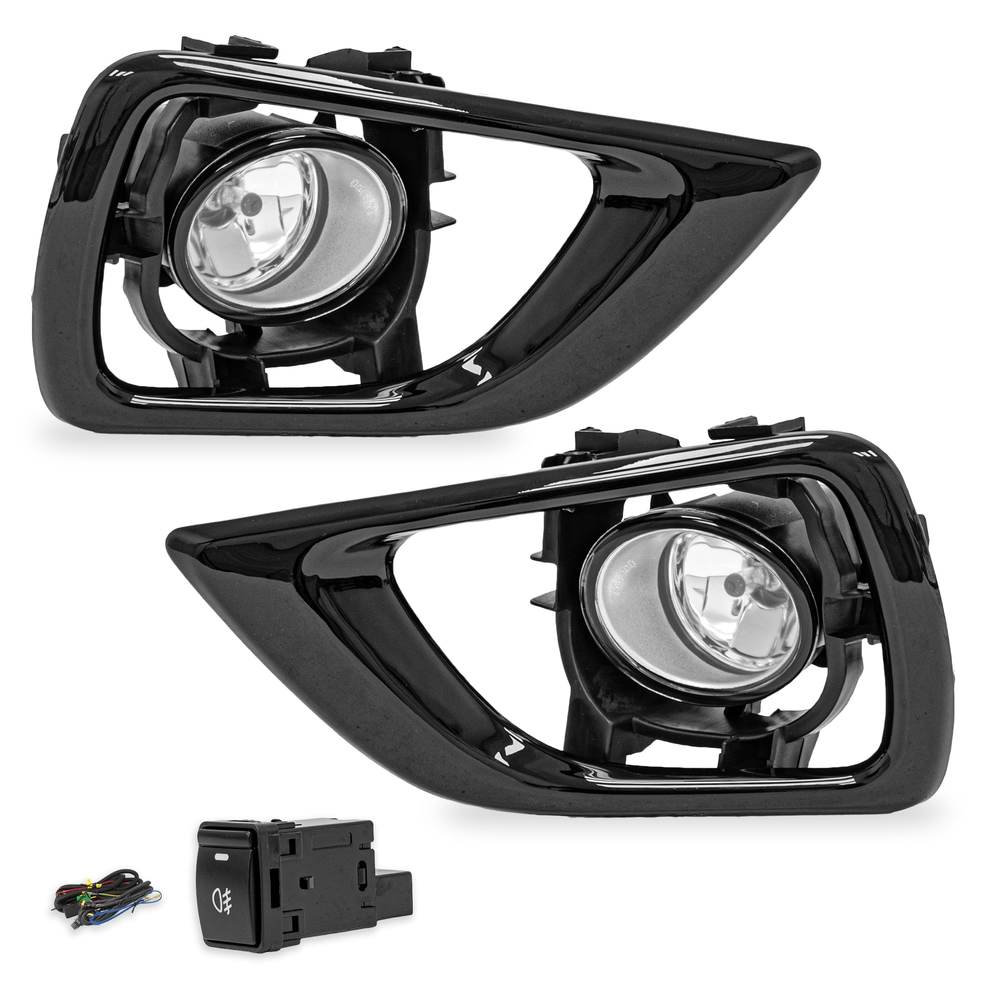 Kit Faros de niebla Np300 Frontier 17-20 bisel negro, c/arnes switch oem y focos H11