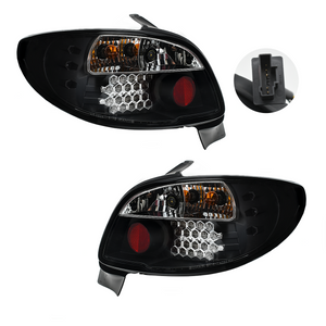Calaveras Peugeot 206 98-07 Xr, SS, Xs, Cc, Feline x-line, xt LED negras performance
