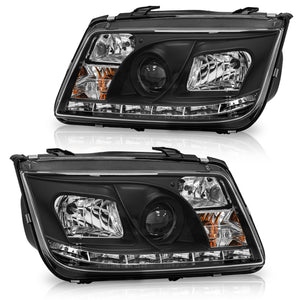 Faros Jetta A4 c/lupa tira LED 99-07 Performance