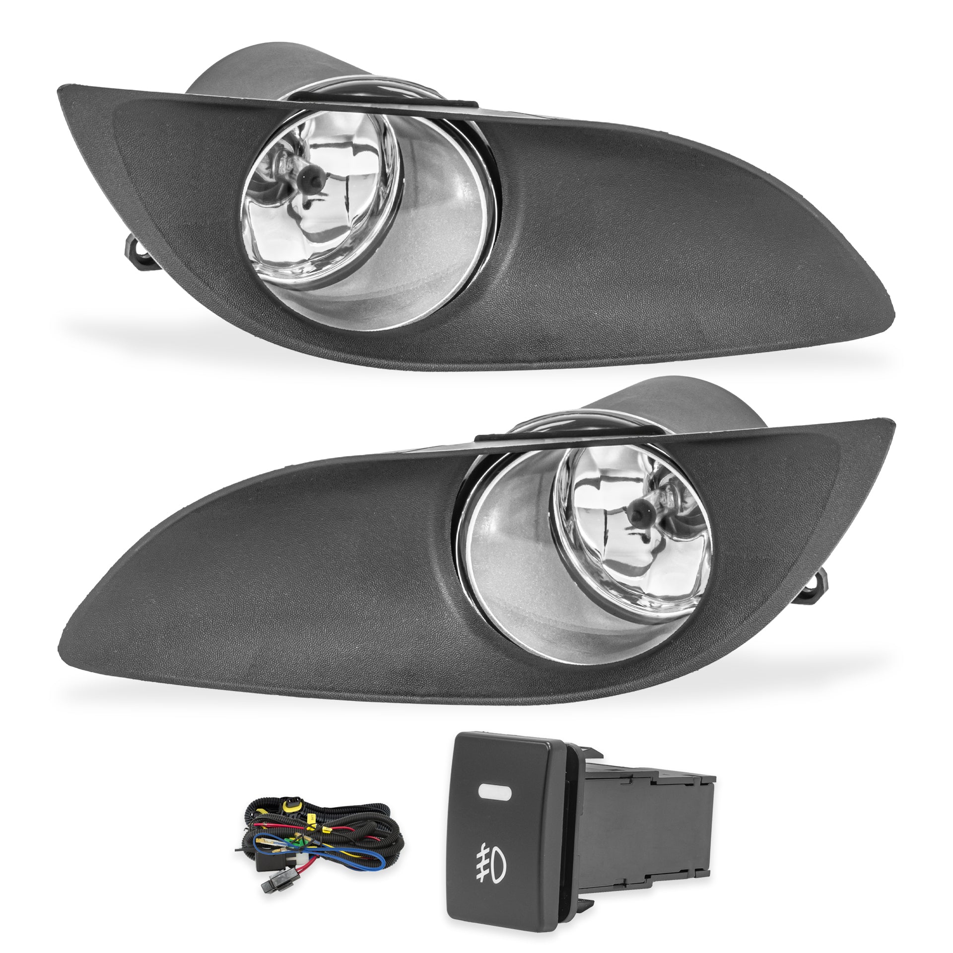 Kit faros de niebla Yaris 09-13 Hatch back c/arnes switch oem y focos H11