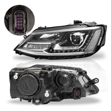 Cargar imagen en el visor de la galería, Faros Jetta 11-18 tipo Gli c/lupa luz de dia para foco xenon Performance