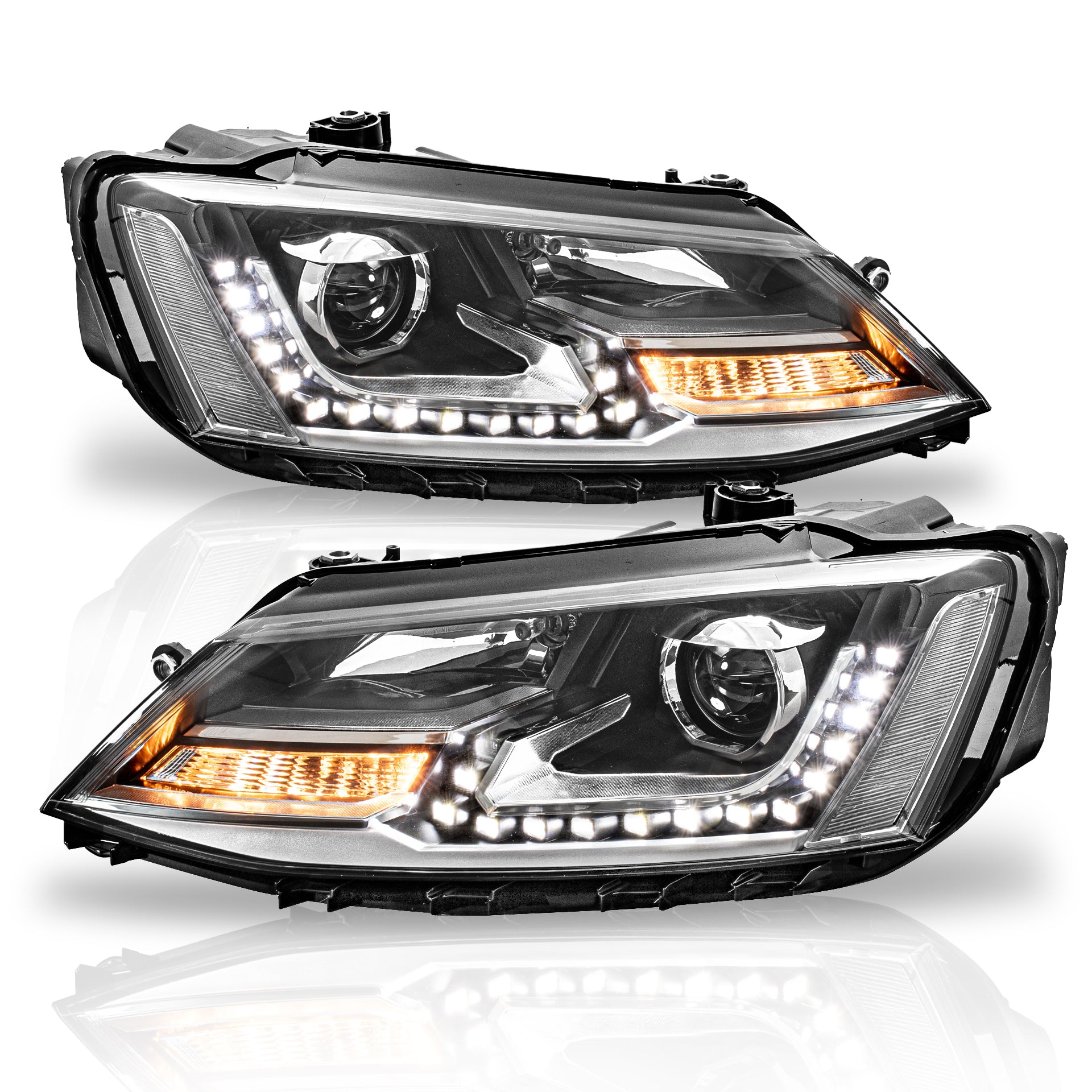 Faros Jetta 11-18 tipo Gli c/lupa luz de dia para foco xenon Performance