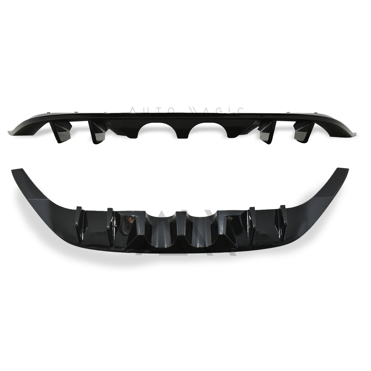 Spoiler de defensa Golf 15-17 para 2 escapes negro brillante trasero