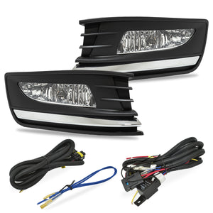 Kit Faros de niebla Vento 16-19 faro cromo, moldura cromo c/arnes, switch Universal y focos