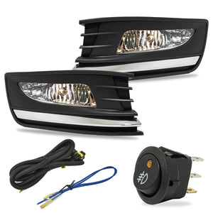 Kit Faros de niebla Vento 16-19 faro negro, moldura cromo c/arnes, switch Universal y focos