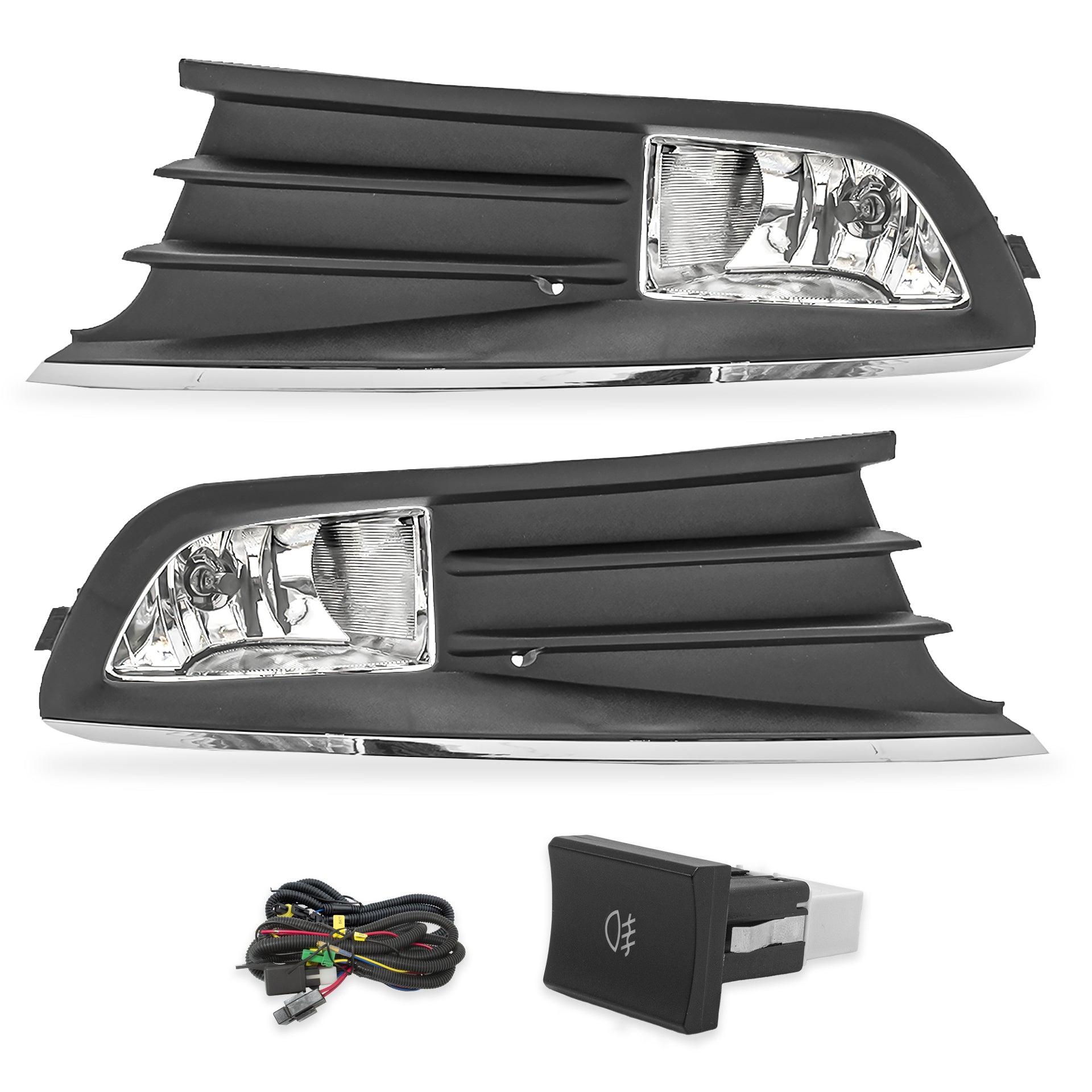 Kit faros de niebla Gol-Saveiro 13-16 c/arnes switch oem y focos H8