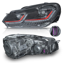 Cargar imagen en el visor de la galería, Faros Golf 7.5 18-21 doble lupa, DRL direccionales LED secuenciales, H7 sin focos Performance