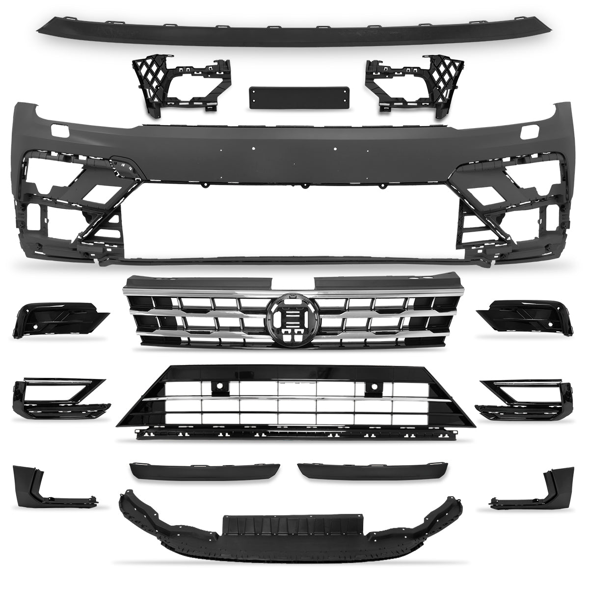 Defensa Tiguan 18-21 R-line completa c/parrillas