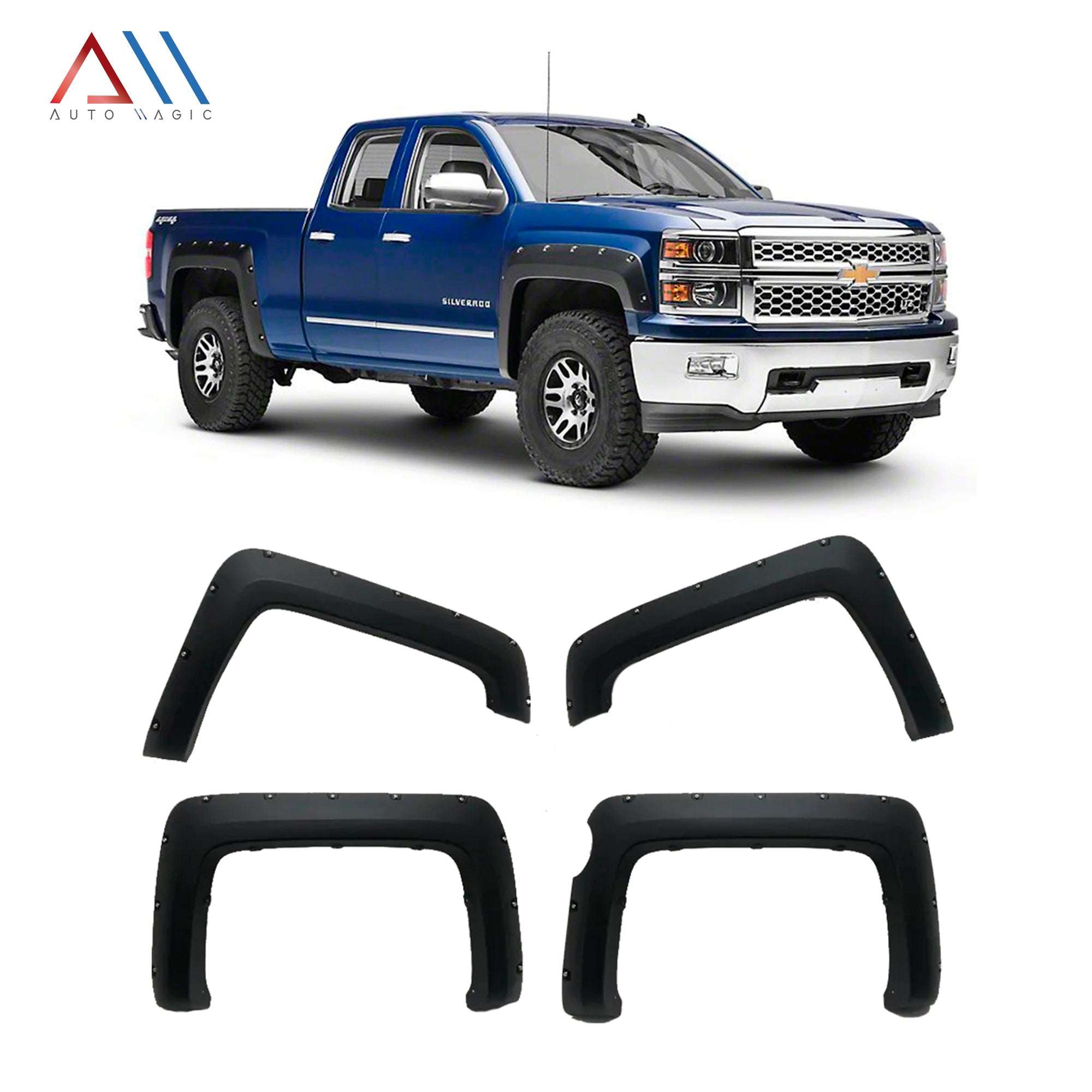 Cantoneras Silverado 14-18 negro mate
