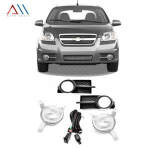 Kit Faros de niebla Aveo 08-11 c/arnes switch Universal y focos