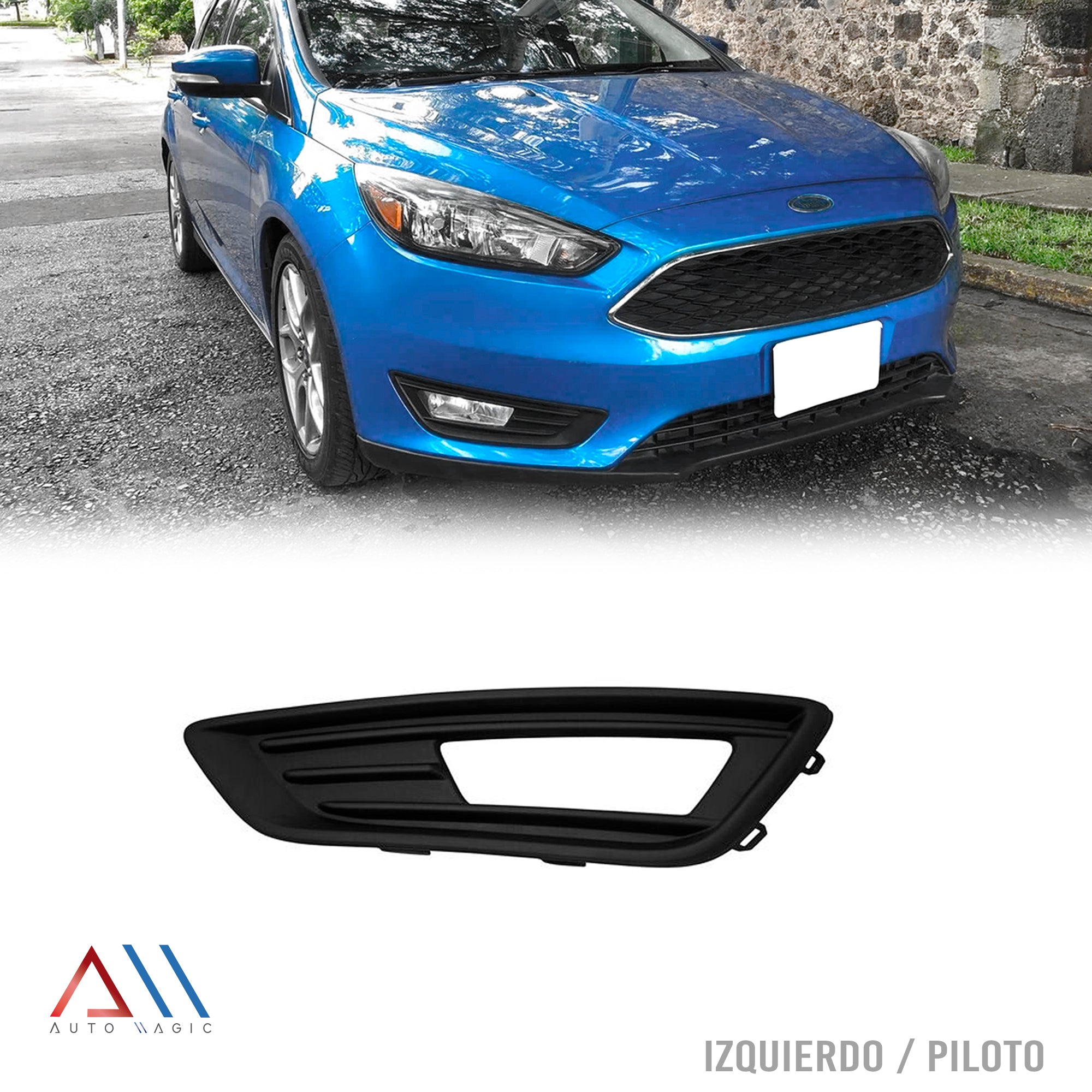 Rejilla Faro Niebla Ford Focus 2015 2016 Izquierda Negra