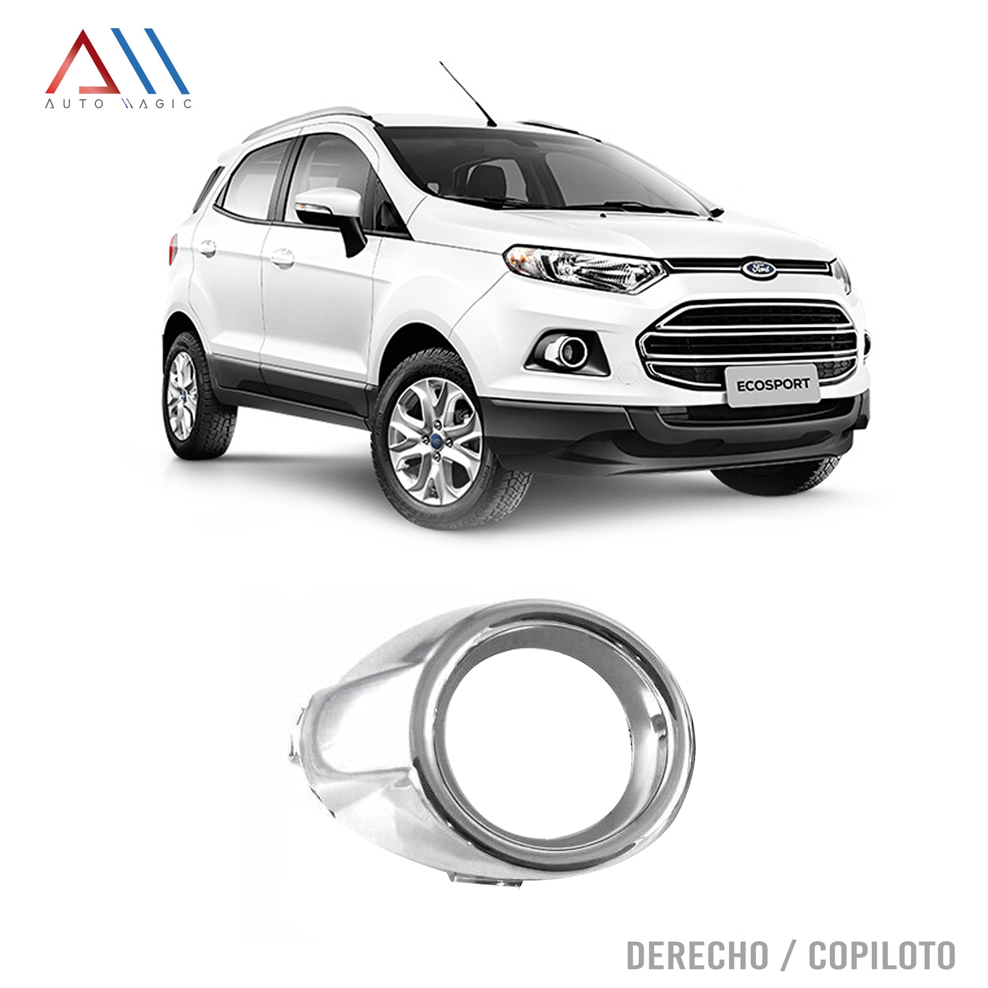 Rejilla Ecosport 13-17 c/moldura cromada p/faro niebla derecha