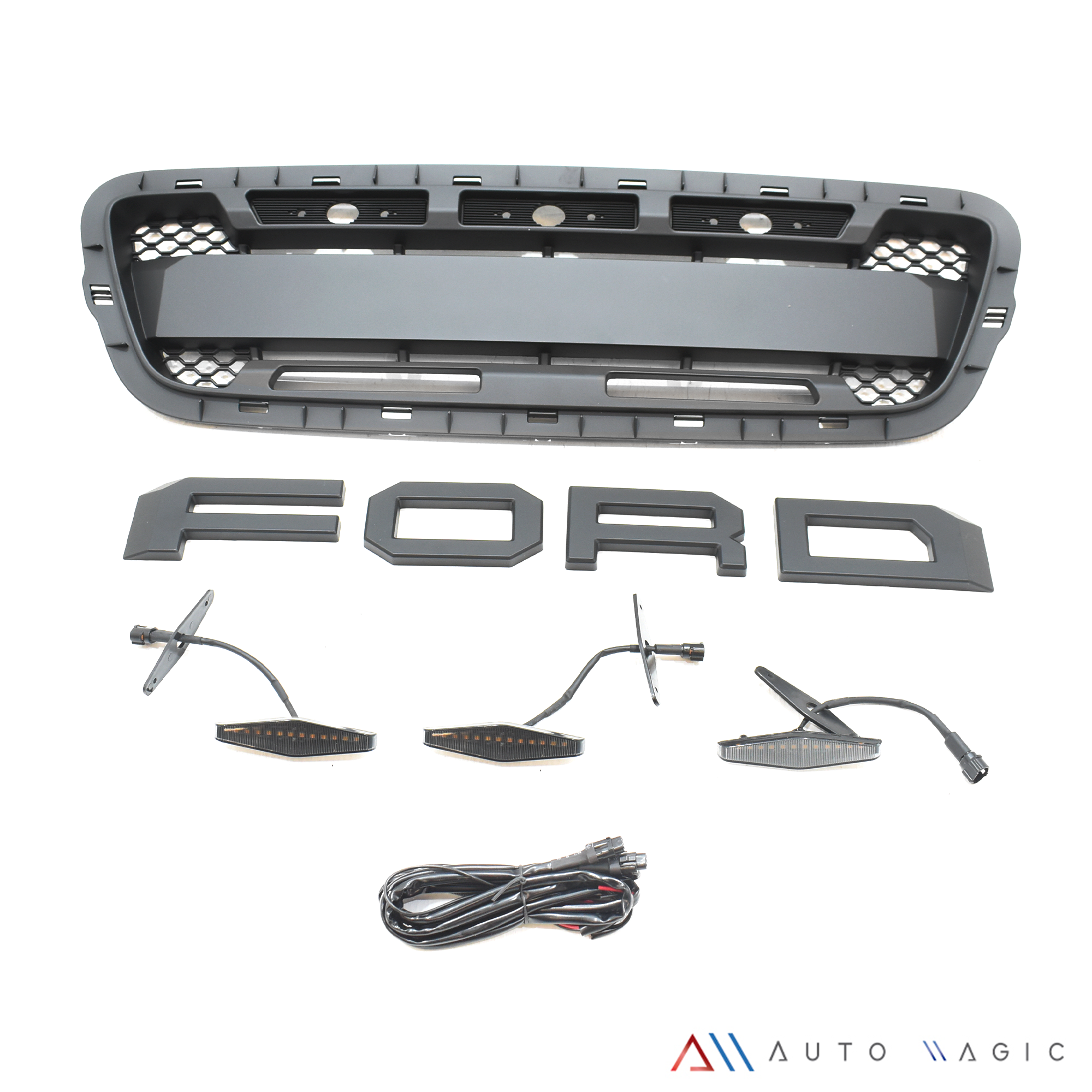 Parrilla Ford Ranger Tipo Raptor 2001 2002 2003 Con Leds