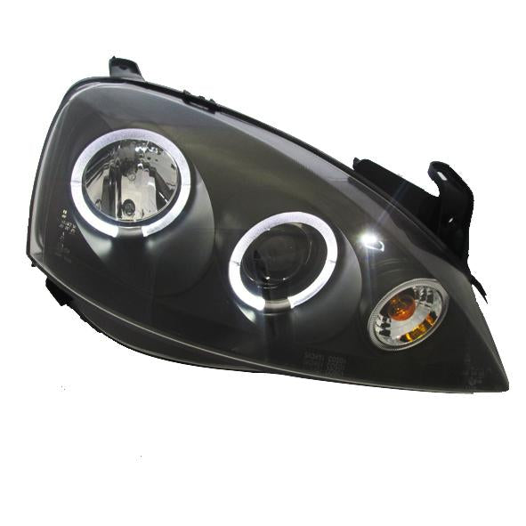 Faros Corsa 01-06 c/lupa ojo angel Performance