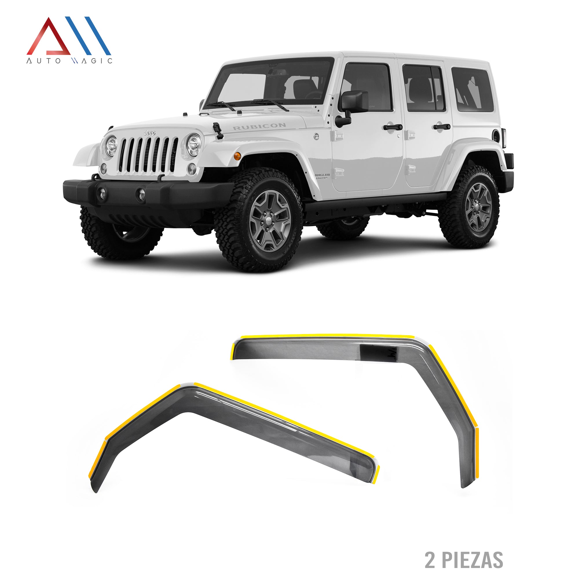 ROMPEVIENTOS DE VENTANA PARA JK -- WRANGLER 2007 /2008 /2009 /2010 /2011 /2012 /2013 /2014 /2015 /2016 /2017 /2018 (2 Piezas)