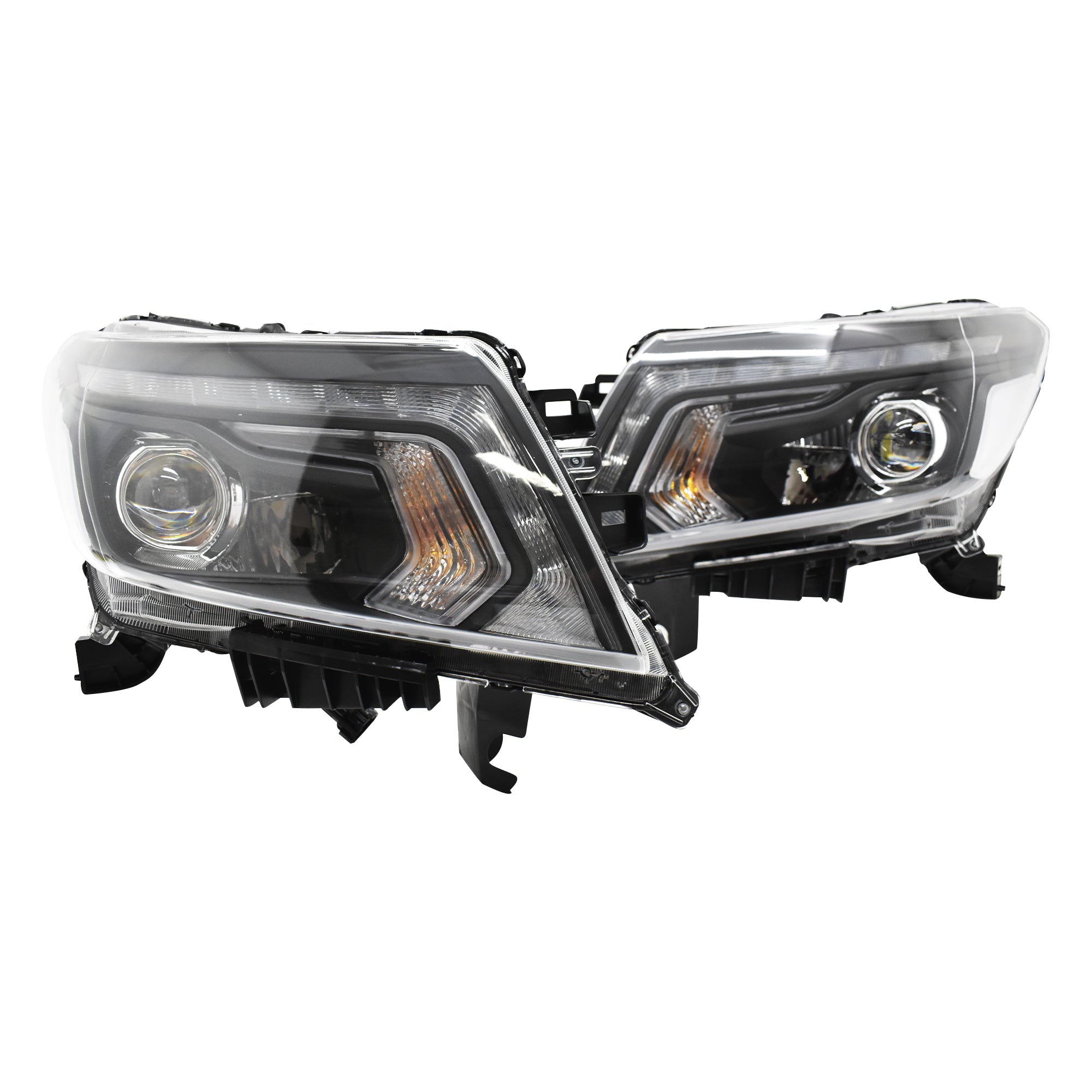 Faros NP300-Frontier 17-18 c/lupa y full led Negros Performance