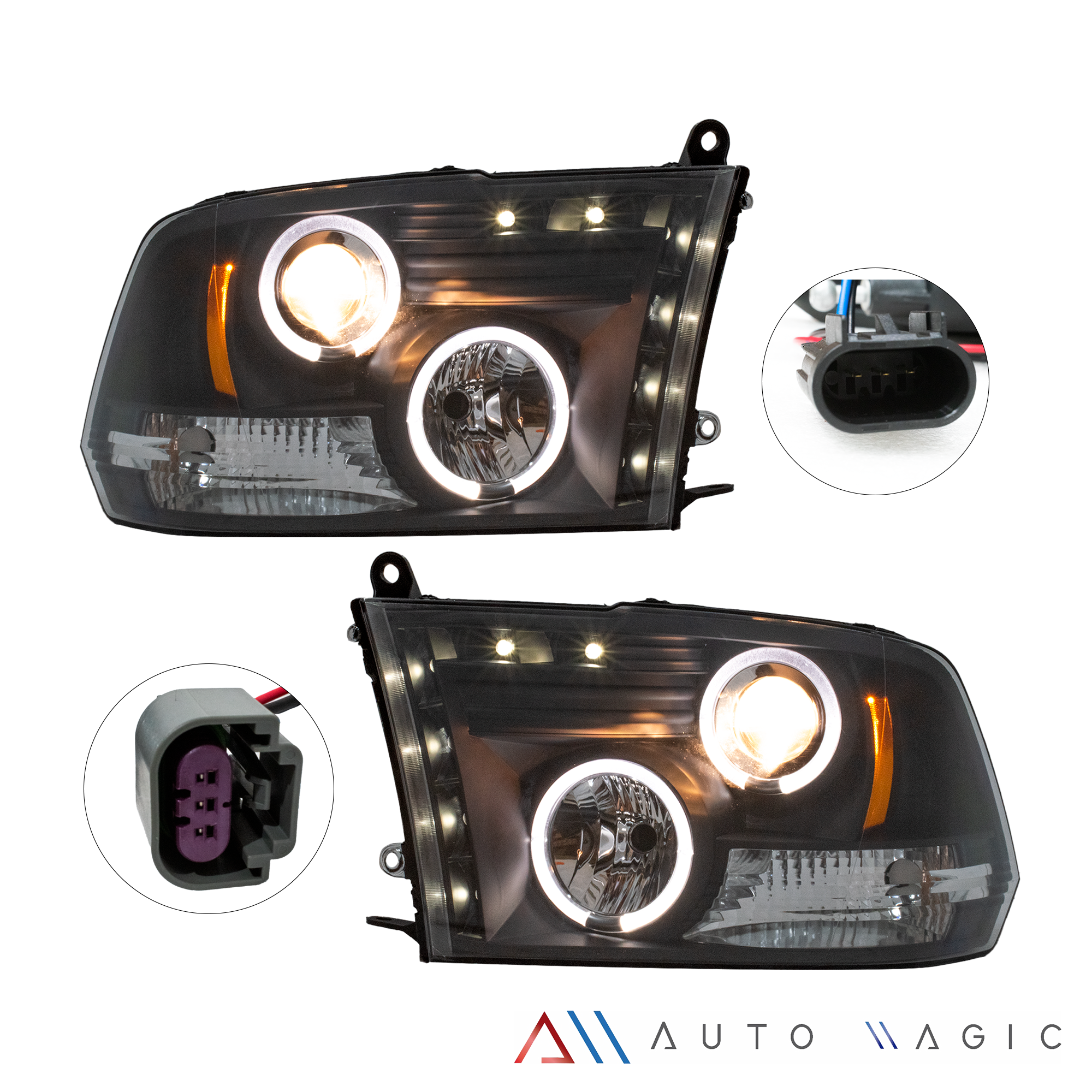 Faros Ram 09-17 c/lupa y luz de dia Performance