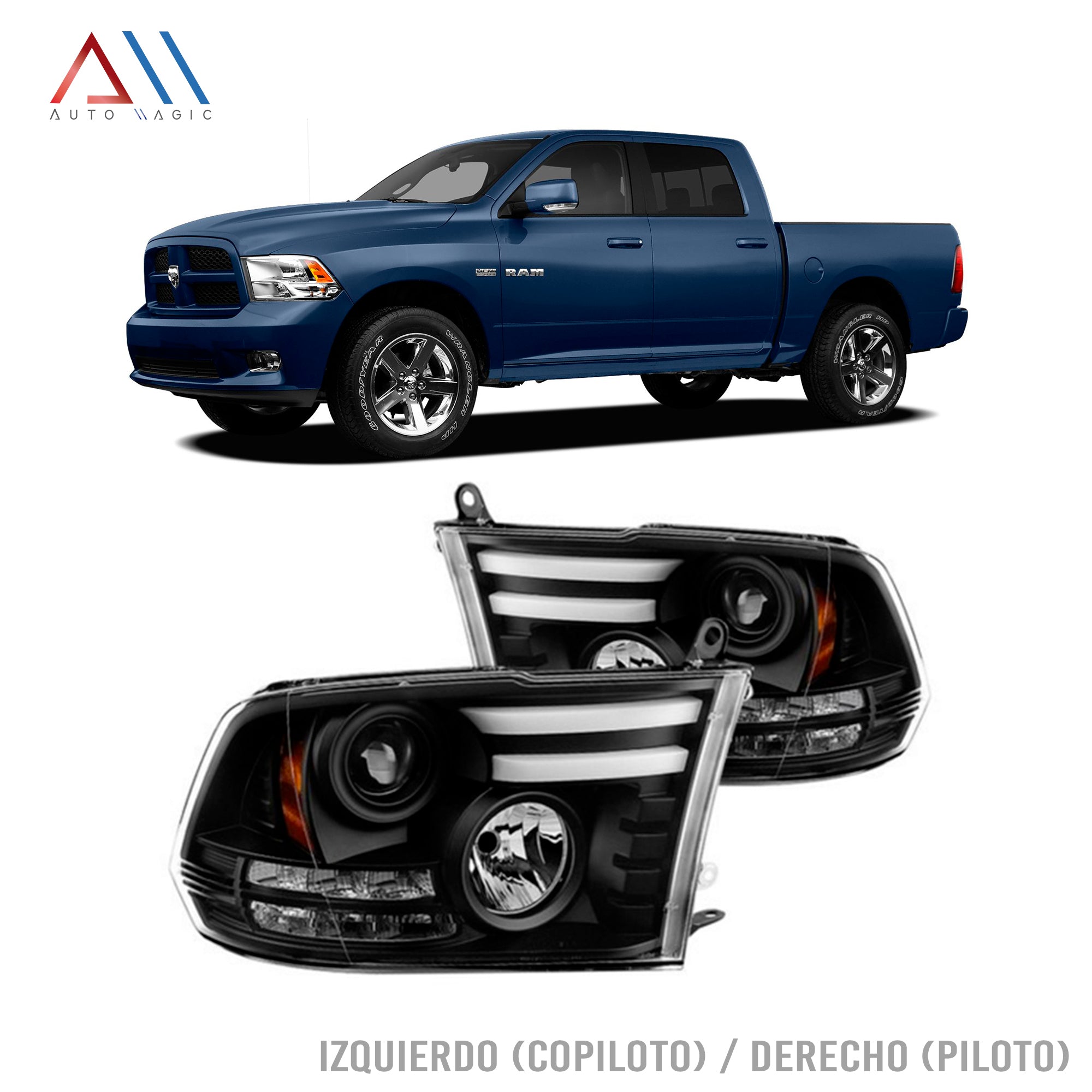 Faros Ram 09-23 c/lupa y luz de dia Performance (Linea Anterior)