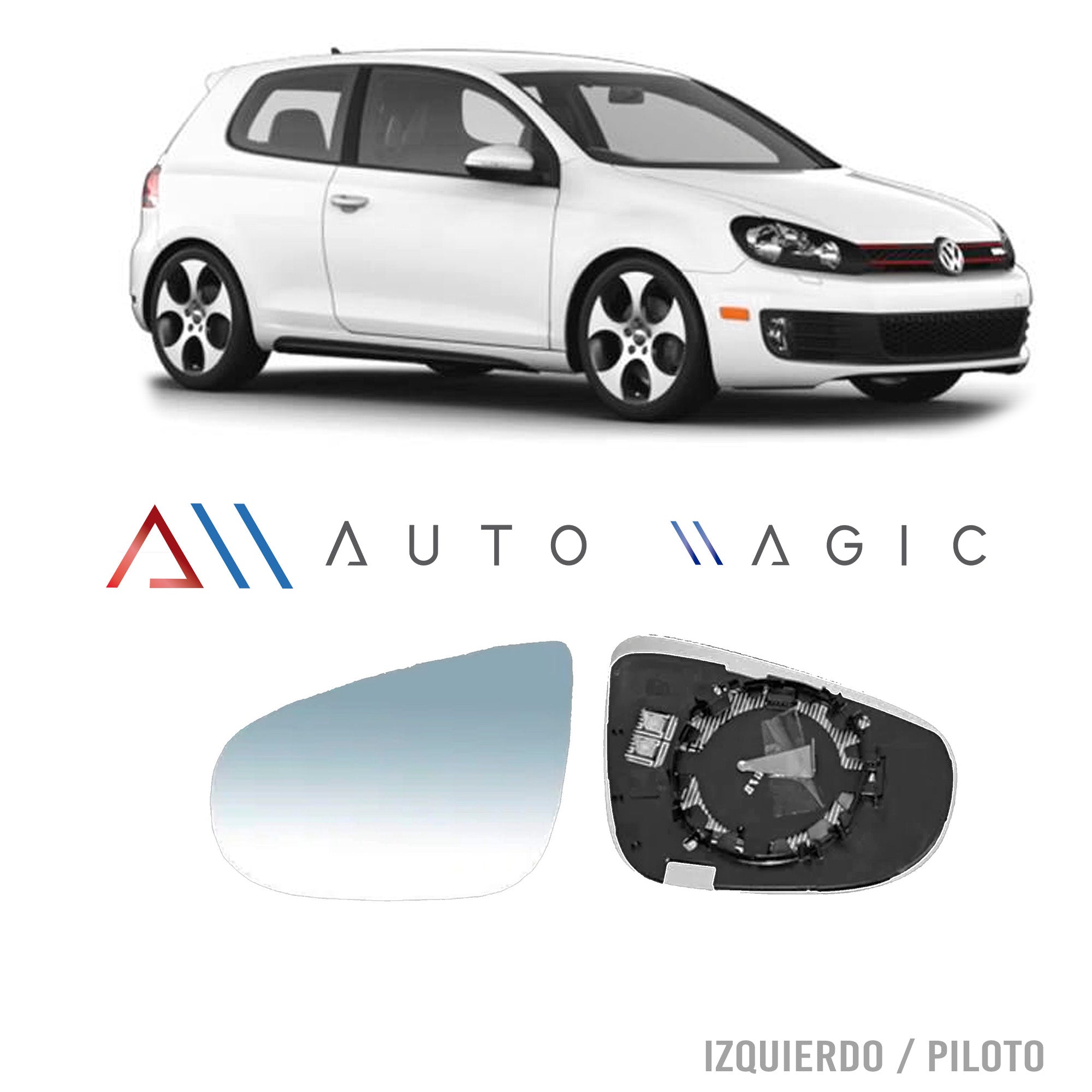 Luna de espejo Golf Gti 2011 2013 c/desempañante izquierda