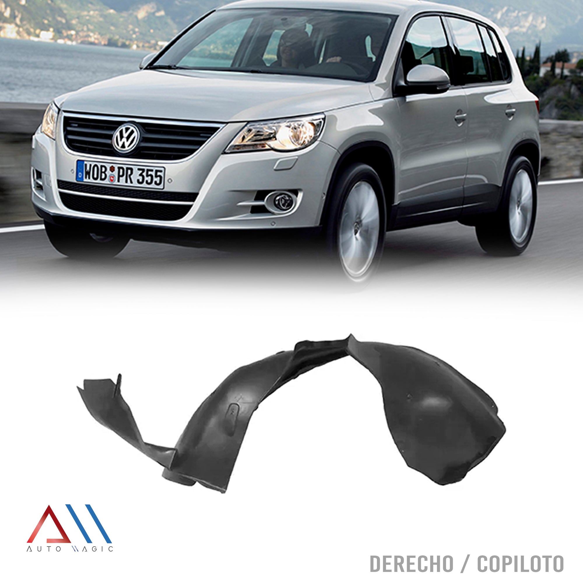 Tolva guardafango salpicadera Tiguan 09-11 delantero derecho