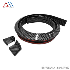 Spoiler de cajuela flexible recortable 3pzas. carbono 1.5mts.